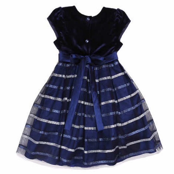 Jona Michelle Kids' Christmas Dress - Navy/Silver - Picture 4 of 7